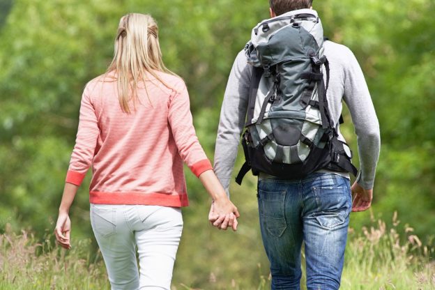 Couple walking hand in hand