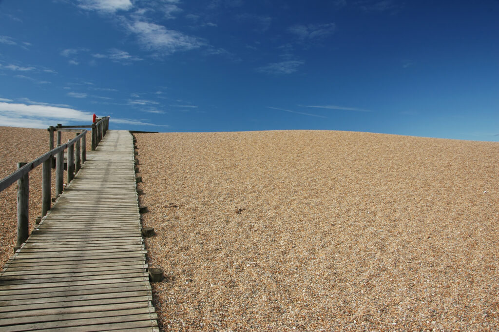 Chesil Beach, one of the best pebble beaches in the UK to explore
